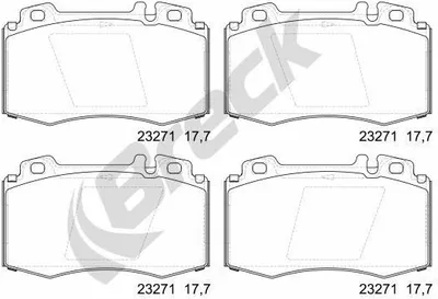 Produktbild von BRECK Bremsbeläge Satz Vorne Bremsklötze passend für MERCEDES-BENZ E-Klasse Limousine (W211) 23271 00 552 20