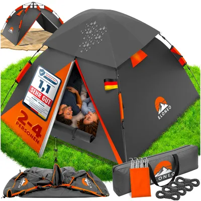 Imagen del producto de Tienda de campaña pop-up, impermeable, para 2-4 personas, de montaje y desmontaje rápidos, ideal para camping
