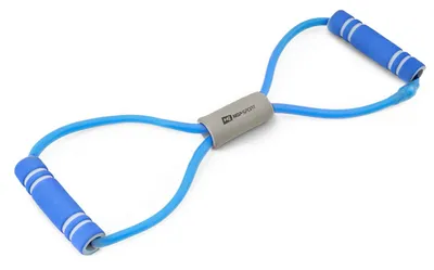Obrázek produktu pro Hop-Sport Expander s pěnovými rukojeťmi HS-L042YG odporové pásy pro ženy na domácí fitness, silový trénink, jógu, pilates, fyzioterapii - modré