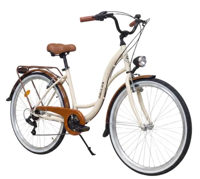 Produktbild von Dallas Bike Citybike 28 Zoll - für Damen & Herren - Shimano 7-Gang - Rahmen M 18" - Creme-Braun, KI-generiertes Bild