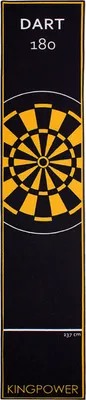 Produktbild von Kingpower Dartteppich mit Abwurflinie, Dart Zubehör mit Motiv, Dartmatte mit Oche, pflegeleichter Teppich rutschfest , Auswahl:Design 12 - 290 x 60 cm