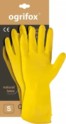 Produktbild von OGRIFOX Schutzhandschuhe Gummi Größe S Gelb