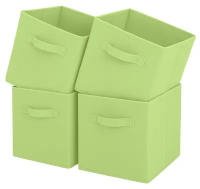 Image de Omgoods - Ensemble de 4 paniers de rangement pliables en tissu