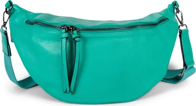 Produktbild von styleBREAKER Damen Halbmond Schultertasche groß | Crossbody Umhängetasche Handtasche mit 2 Wege Reißverschluss & verstellbarem Schultergurt 37 x 17 cm