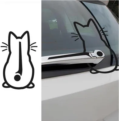 Productafbeelding van Waterdichte autosticker voor de achterruit - universele dierendecoratie - zwart