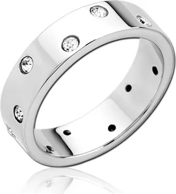 Produktbild von viva-adorno Gr. 53 (16,8 mm Ø) Edelstahl Damen Ring Bandring Verlobungsring mit Kristall Zirkonia Band RS63,silber