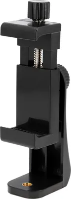 Produktbild von Drehbare Smartphone Halterung mit Schraubklemme & 360° Rotation - Universal Handy Stativhalter für Hochformat & Querformat (57–105 mm)