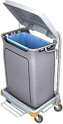 Splast grauer Müllwagen 120l aus Plastik mit Pedal - Abdeckung ist optional Splast TSOP-0002,TSOP-0004