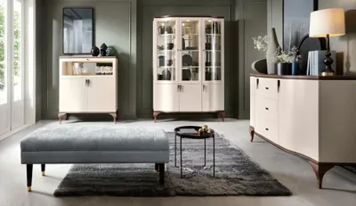 Image de Meuble-paroi Salon Set Aménagement Vitrine Buffet Armoire Set 3pcs.