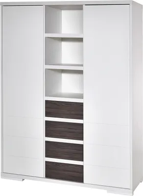 Produktbild von Schardt Kleiderschrank mit 2 Türen und Mittelregal Maxx Fleetwood - Maße: 139 cm x 191 cm x 53 cm - Farbe: Weiß/Braun, 06 863 32 02