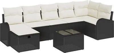 Produktbild von vidaXL Gartensofa-set 8 stk. Schwarz Poly-Rattan