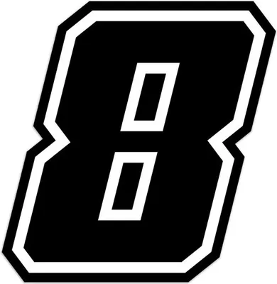 Obrázek produktu pro Nálepka závodní číslo pro Moto "8" Race Moto GP, černá, 10 x 10 cm