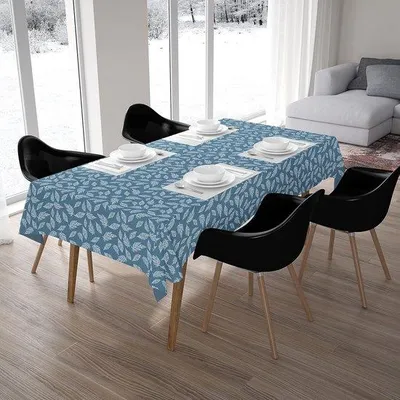 Immagine prodotto di Tovaglia, 142 x 230 cm, per 6-8 persone, 100% cotone, lavabile in lavatrice, rettangolare, per la casa, il ristorante, le feste, blu