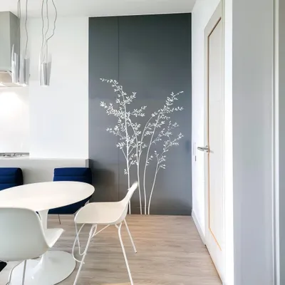 minimalistischer weißer Zweig – Decords Wandtattoo, Produktansicht 1