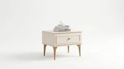 Productafbeelding van Nachtkastje, modern, beige, elegante nachtkast, slaapkamer