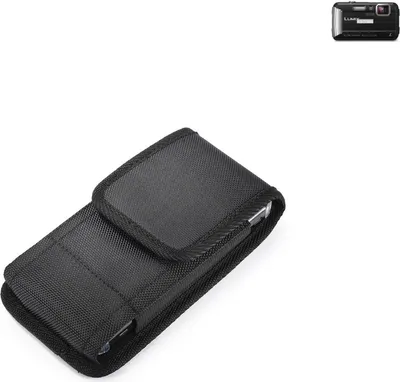 Produktbild von Holster Gürteltasche kompatibel mit Panasonic Lumix DMC-FT30 Holster Gürtel Tasche wasserabweisend Handy Hülle Schutz Hülle Outdoor schwarz