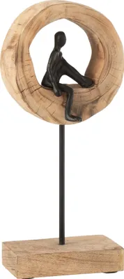 Produktbild von J-Line J-Line Dekorationsfigur Denk - Holz/Aluminium - Schwarz