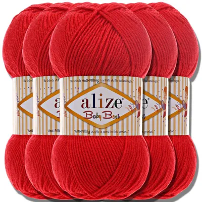 Produktbild von Alize 5x 100g Baby Best Wolle, Antipilling, Uni, Häkeln, Stricken (56)