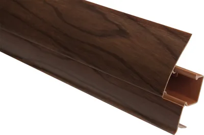 Produktbild von LEMAL Sockelleisten Sparpaket, PVC 65x23mm - Fußleisten mit Kabelkanal - (20 Meter 8606 Holzoptik Nussbaum dunkel) Abschluss Leisten Teppichboden