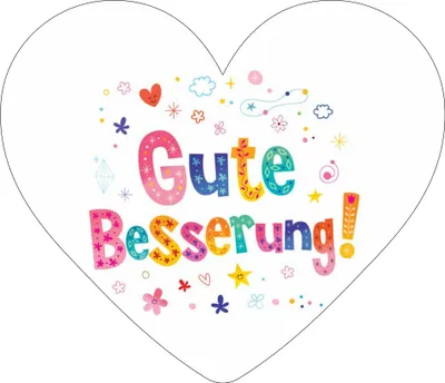 Produktbild von Herzkarte Gute Besserung, 21x18cm, Krankheit Gesundheit, Postkarte Ansichtskarte Herz