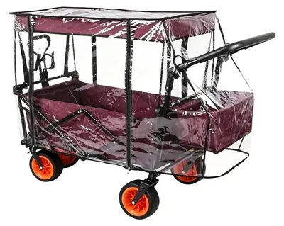 Produktbild von Universeller Regenschutz für Bollerwagen, transparente Regenhaube mit Reißverschluss