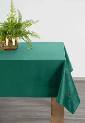 Produktbild von EUROFIRANY | Tischdecke - 145 x 220 cm - dunkelgrünes Glattes Tischtuch - Elegant