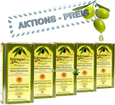 Produktbild von 5x KOLYMPARI PDO 04035 Natives Olivenöl Extra 5 Liter (AKTION ! 5 x 1 Liter Dosen)