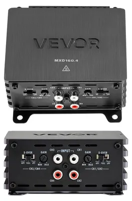 Immagine prodotto di Amplificatore per auto VEVOR a 4 canali, amplificatore di potenza in classe D con funzione di bypass, max. 4 x 110 W a 4 ohm / 4 x 160 W a 2 ohm, amplificatore ad alte prestazioni per SUV, pick-up e fuoristrada, amplificatore audio multicanale