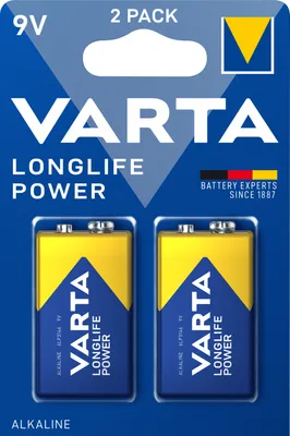 Produktbild von Varta Batterie LONGLIFE Power 9V Block 6LP3146 2 Blister 2St