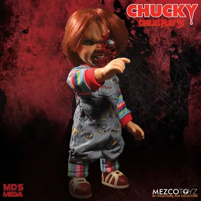 Produktbild von Mezco Toys Chucky Die Mörderpuppe Pizza Face Chucky Sprechende Puppe 38 cm MEZ78020