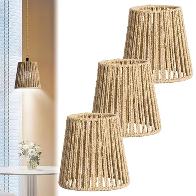 Produktbild von Set aus 3 Boho Lampenschirmen für Tischlampe und Hängeleuchte
