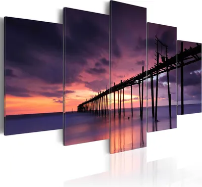 Produktbild von Leinwandbilder 200x100 cm 030212- 4 Vlies Leinwandbild 5 tlg Kunstdruck modern Wandbilder XXL Wanddekoration Design Wand Bild NATUR