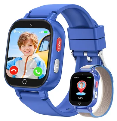 Produktbild von 4G Kinder Smartwatch mit GPS Tracker für Jungen und Mädchen Blau