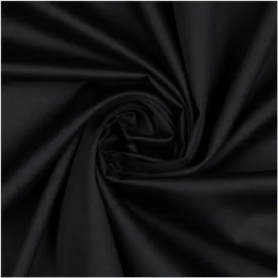Baumwoll-Satin Schwarz – unifarben Oeko-Tex Baumwollstoff als Meterware.