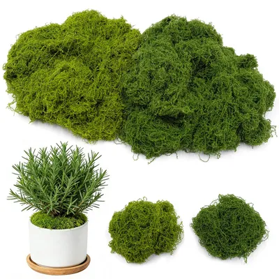 Image de Lot de mousse artificielle, 200 g (100 g de vert foncé et 100 g de vert clair), pour la décoration, le modélisme et les projets de bricolage.