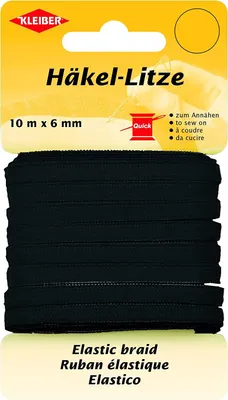 Produktbild von KLEIBER Häkel-Litze 6 mm x 10 m schwarz