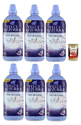 Produktbild von Felce Azzurra Ammorbidente Concentrato Fiori Di Luna, Weichspüler Konzentrat Duftende, 45 Washes, 6x 900Ml + Italian Gourmet polpa 400g