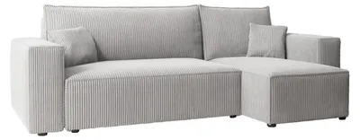 Produktbild von Ecksofa Schlafsofa Mulri L Poso 110 Hellgrau Cord Universell Bettkasten