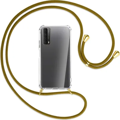 Produktbild von Handykette Backcover-Schutzhülle mit Band (Metall goldfarben) für Huawei P smart 2021 - beige
