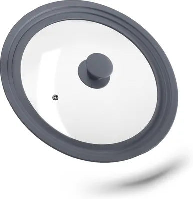 Productafbeelding van Deksel universeel - Glasdeksel met siliconen rand - Potten & pannen 26-30 cm - HxD 5x31.5 cm - Grijs