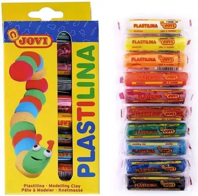 Image de JOVI 90/10 JOVI Knete PLASTILINA farbsortiert, 10 Farben je 15,0 g