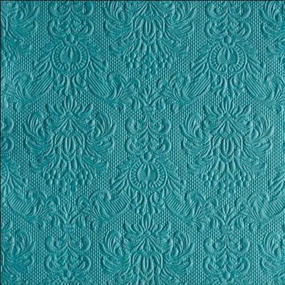 Produktbild von Servietten Papier 33x33cm Elegance geprägt 15 Stück Petrol