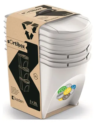 Immagine prodotto di Cestino per rifiuti 25 l sortibox set 3 pz. cenere