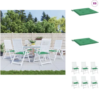 Produktbild von vidaXL Gartenstuhl-Kissen 6 Stk. Grün 50x50x3 cm Oxford-Gewebe -  Sitzpolster