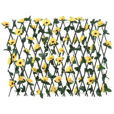 Immagine prodotto di vidaXL Traliccio con edera artificiale estensibile giallo 180x60 cm