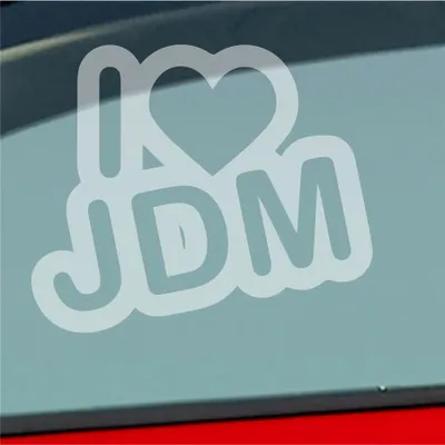 Produktbild von Auto Aufkleber I Love JDM Liebe Tuning 12x10 cm Milchglas Sticker Heckscheibenaufkleber