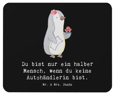 Produktbild von Mr. & Mrs. Panda Mousepad Autohändlerin Herz - Schwarz - Geschenk, Autohandel, Lustig, Mauspad, Witzig, mousematte, Beruf, Mouse Pad, computer, pc, Spruch