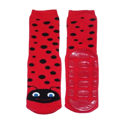 Produktbild von Kinder ABS-Socken aus Baumwolle Roter Käfer Rot Größe 18-19