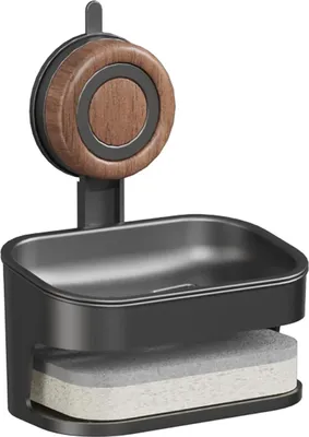 Produktbild von Wandmontierter Saugnapf Seifenkiste Badezimmer Waschbecken Doppelwaschseife Lagerregal