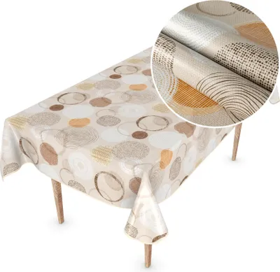 Produktbild von Tischdecke Wachstuch MIMOSA Ornamente Beige Robust Wasserabweisend Breite 140 cm Länge 120 cm